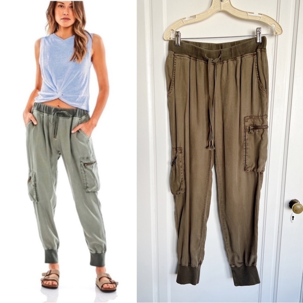 Young Fabulous & Broke • Jupiter Cargo Jogger pants olive army green tencel